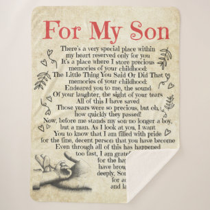 Personalised Letter To For My Son, Son Birthday Gi Sherpa Blanket