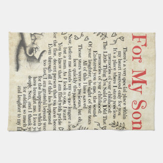 Personalised Letter To For My Son, Son Birthday Tea Towel