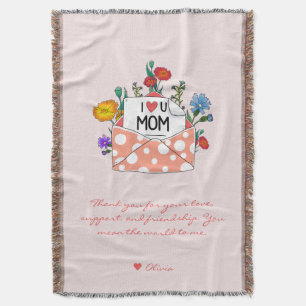 Personalised Letter to Mum Blanket Woven Throw