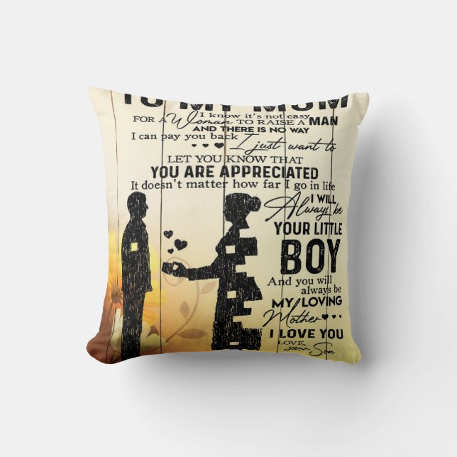 Personalised Letter To Mum, to my mum gift, Cushion (Front)