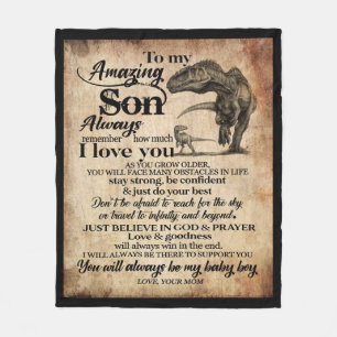 Personalised Letter To My Amazing Son Fleece Blanket