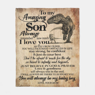 Personalised Letter To My Amazing Son Fleece Blanket