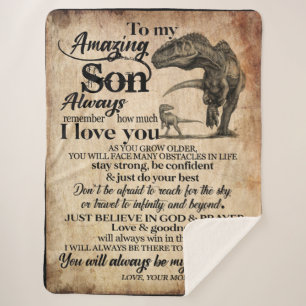 Personalised Letter To My Amazing Son Sherpa Blanket