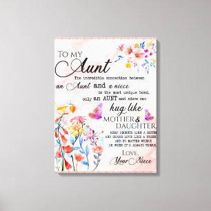 Personalised Letter To My Aunt Canvas Print