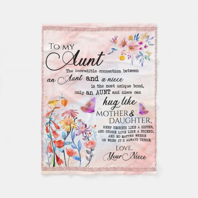 Personalised Letter To My Aunt Fleece Blanket (Front)