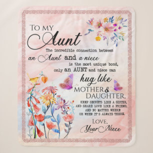 Personalised Letter To My Aunt Sherpa Blanket