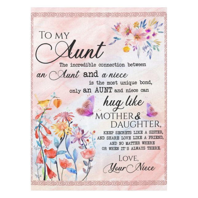 Personalised Letter To My Aunt Tablecloth (Front)