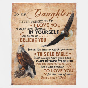 Personalised Letter To My Daughter From Dad Fleece Blanket