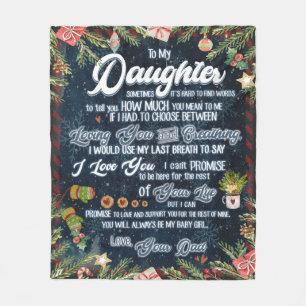 Personalised Letter To My Daughter From Dad Fleece Blanket