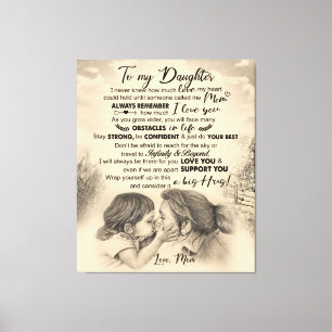 Personalised Letter To My Daughter From Mum Canvas Print