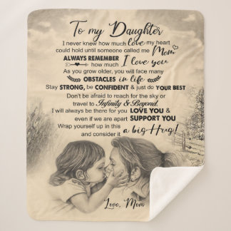Personalised Letter To My Daughter From Mum Sherpa Blanket