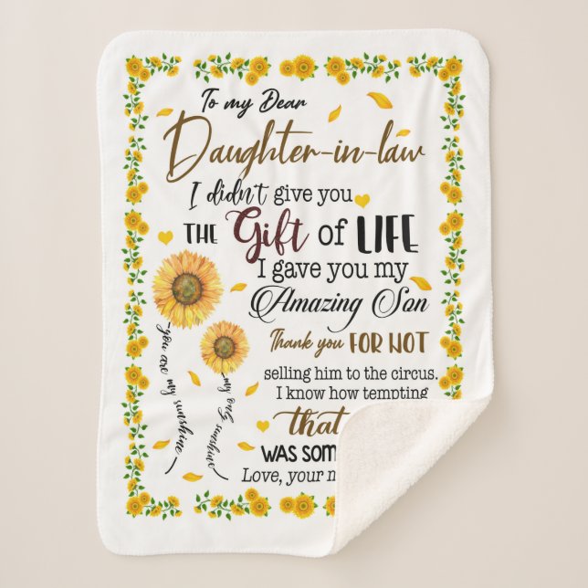 Personalised Letter To My Daughter In Law, Sherpa Blanket (Front)