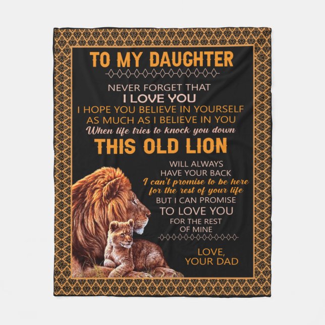 Personalised Letter To My Daughter Love From Dad B Fleece Blanket (Front)