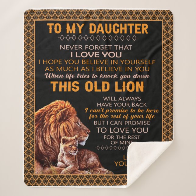 Personalised Letter To My Daughter Love From Dad B Sherpa Blanket (Front)