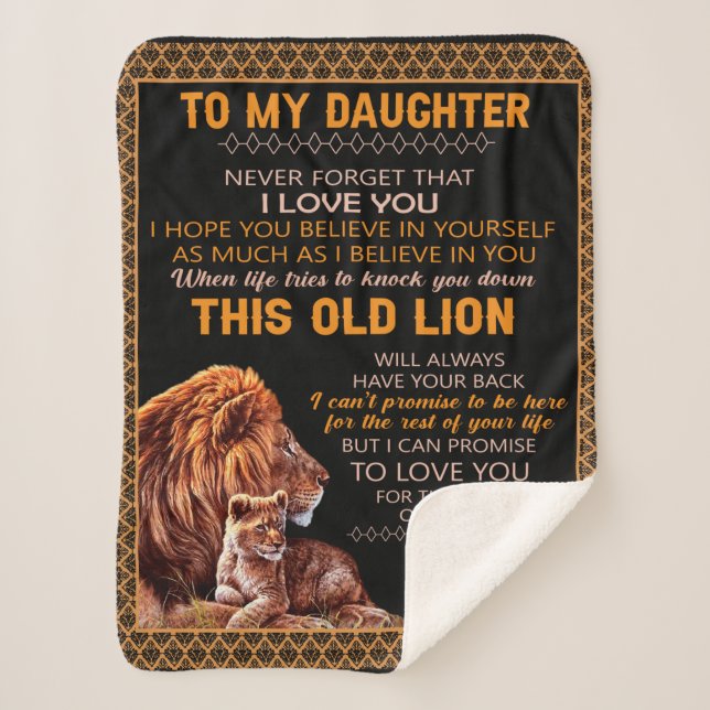 Personalised Letter To My Daughter Love From Dad B Sherpa Blanket (Front)