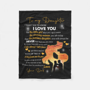 Personalised Letter To My Daughter Love From Dad Fleece Blanket
