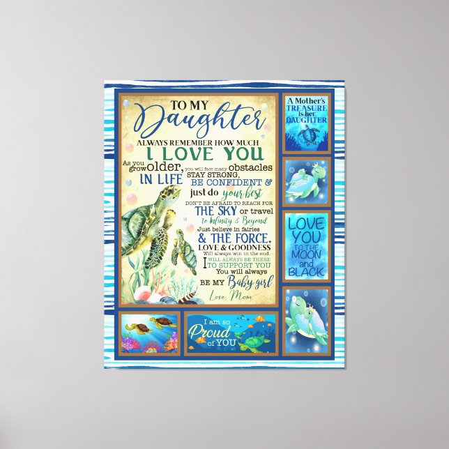 Personalised Letter To My Daughter Love From Mum Canvas Print (Front)
