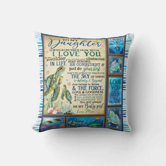 Personalised Letter To My Daughter Love From Mum Cushion (Front)