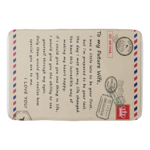Personalised Letter To My Future Wife Bath Mat