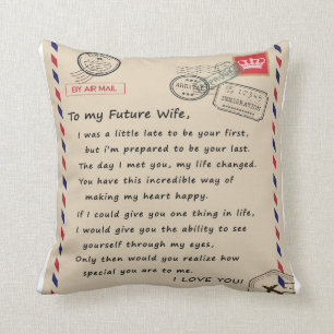 Personalised  Letter To My Future Wife Cushion