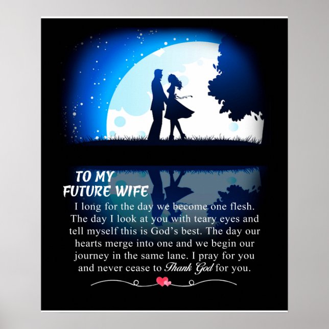 Personalised  Letter To My Future Wife, Poster (Front)