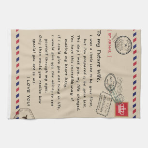 Personalised  Letter To My Future Wife Tea Towel