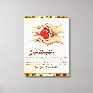 Personalised Letter To My Granddaughter, Canvas Print