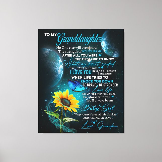 Personalised Letter To My Granddaughter Canvas Print (Front)