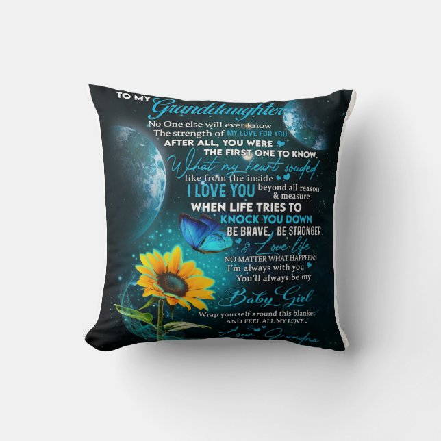 Personalised Letter To My Granddaughter Cushion (Front)