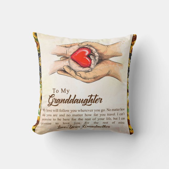 Personalised Letter To My Granddaughter Cushion (Front)