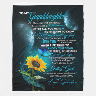 Personalised Letter To My Granddaughter Fleece Blanket