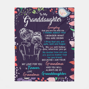 Personalised Letter To My Granddaughter Fleece Blanket