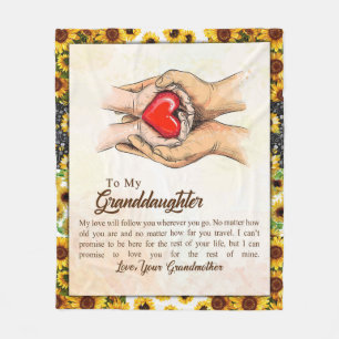 Personalised Letter To My Granddaughter Fleece Blanket