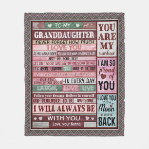 Personalised Letter To My Granddaughter Fleece Blanket