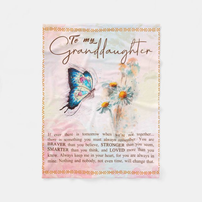 Personalised Letter To My Granddaughter Fleece Blanket (Front)