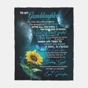 Personalised Letter To My Granddaughter Fleece Blanket