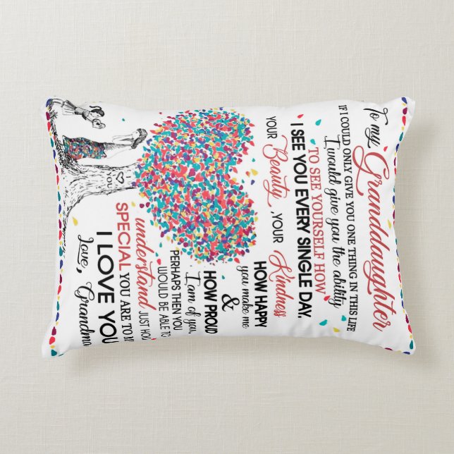 Personalised Letter To My Granddaughter From Gran Decorative Cushion (Front)