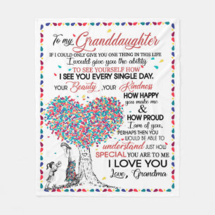Personalised Letter To My Granddaughter From Gran Fleece Blanket