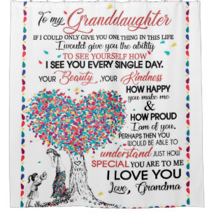 Personalised Letter To My Granddaughter From Gran Shower Curtain