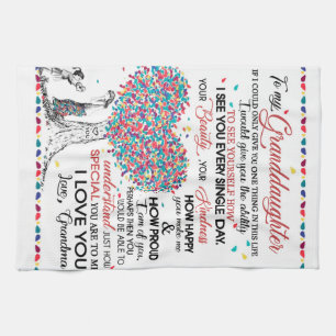 Personalised Letter To My Granddaughter From Gran Tea Towel