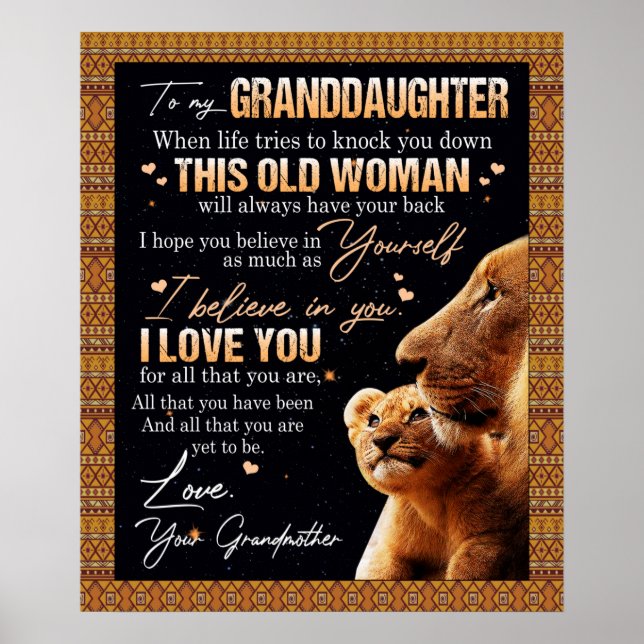 Personalised Letter To My Granddaughter From Grand Poster (Front)