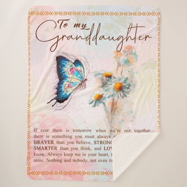 Personalised Letter To My Granddaughter Sherpa Blanket (Front)