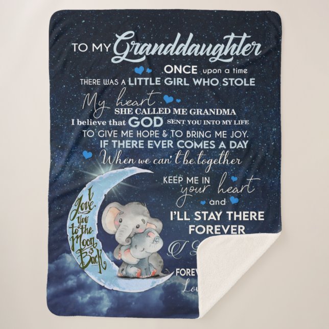 Personalised Letter To My Granddaughter, Sherpa Blanket (Front)