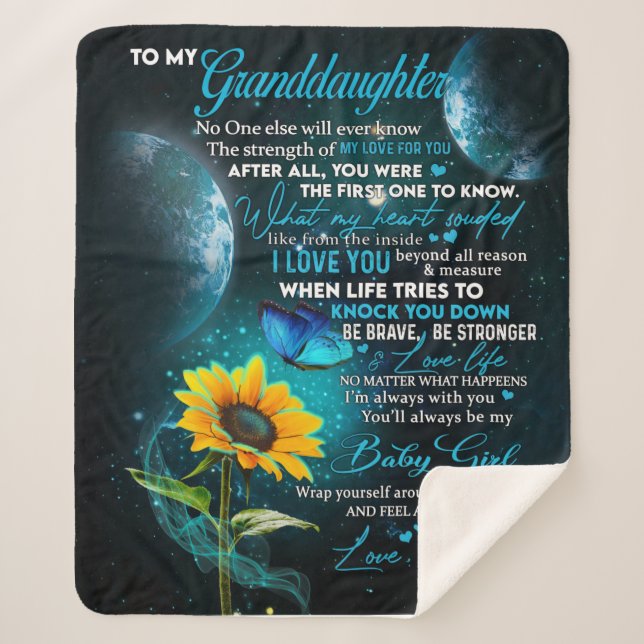 Personalised Letter To My Granddaughter Sherpa Blanket (Front)
