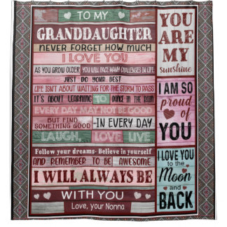 Personalised Letter To My Granddaughter Shower Curtain