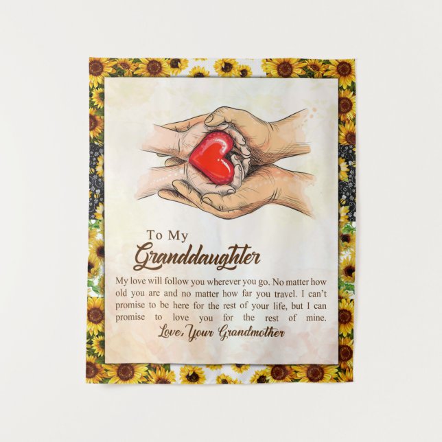 Personalised Letter To My Granddaughter Tapestry (Front)