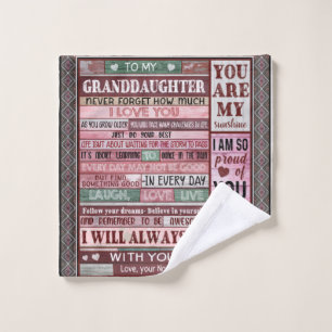 Personalised Letter To My Granddaughter Wash Cloth