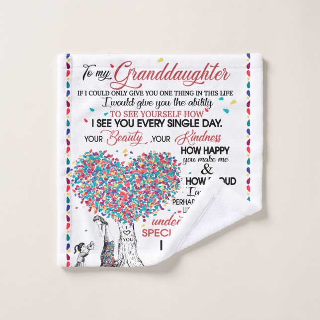 Personalised Letter To My Granddaughter Wash Cloth (Wash Cloth)