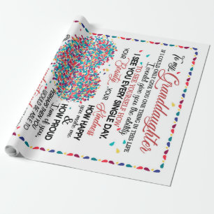 Personalised Letter To My Granddaughter Wrapping Paper