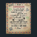 Personalised Letter To My GrandSon, Birthday Gift Fleece Blanket<br><div class="desc">Personalised Letter To My GrandSon,  Birthday Gift</div>